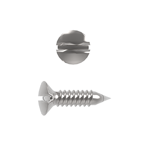 Self Tapping Screw, Raised Csk Head Slot, ISO 1483-C/DIN 7973-C, AB Point, Stainless Steel Grade A2